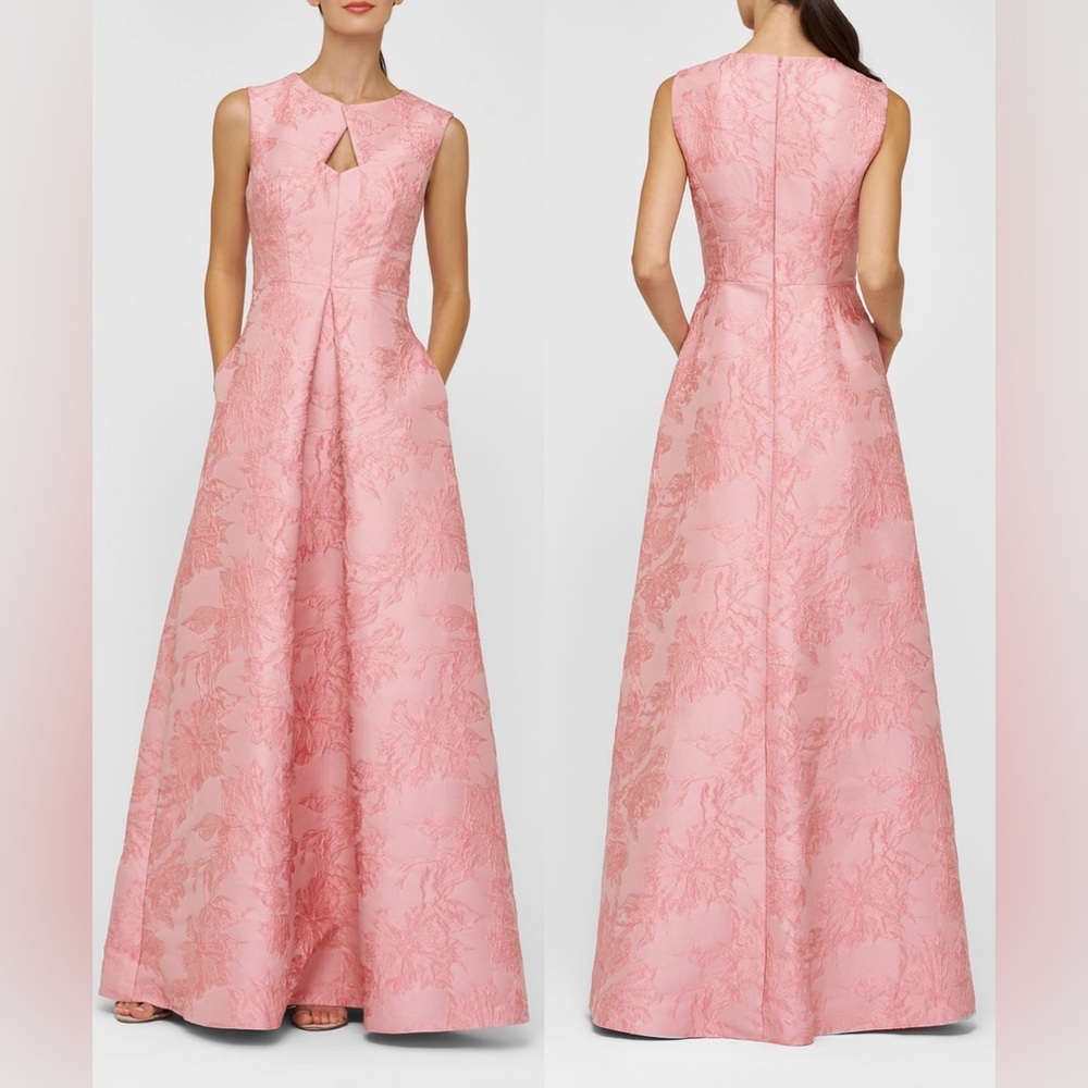 Kay Unger Pink Floral Maxi Dress